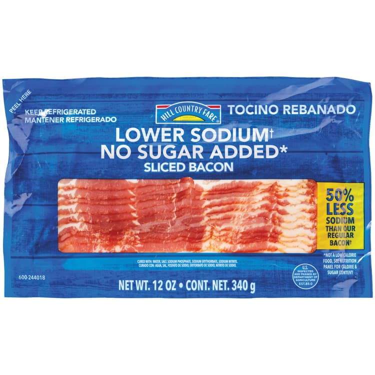 Hill Country Fare Lower Sodium Sliced Bacon Tocino