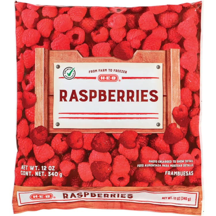 H-E-B No Sugar Added Red Raspberries