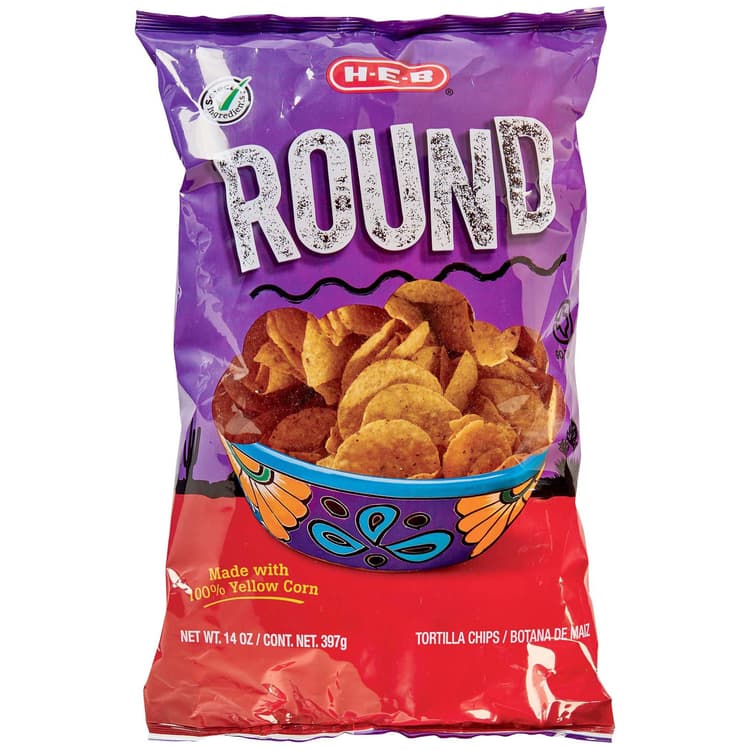 H‑E‑B Round Yellow Corn Tortilla Chips