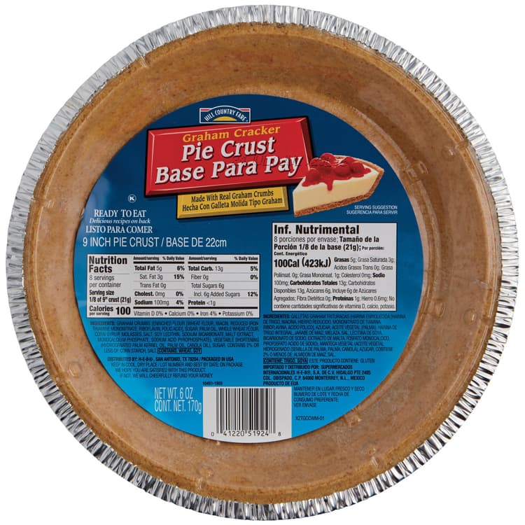 Hill Country Fare Graham Cracker 9 In Pie Crust