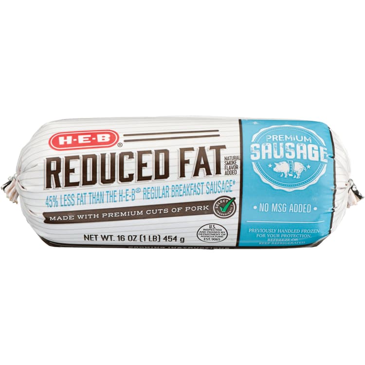 H-E-B Premium Pork Breakfast Sausage - Reduced Fat