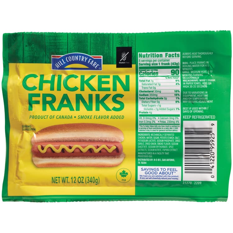 Hill Country Fare Chicken Franks Hot Dogs