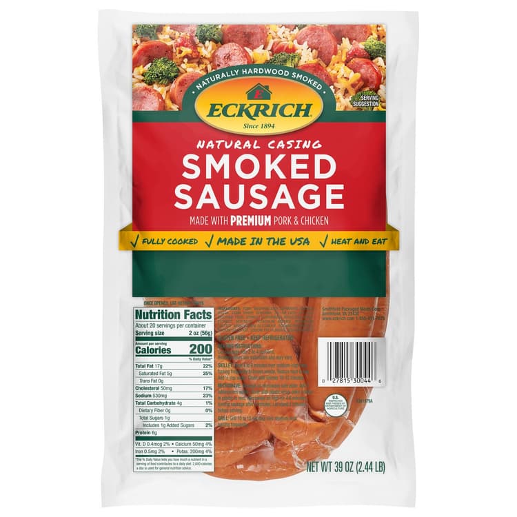 Eckrich Natural Casing Smoked Sausage - Family