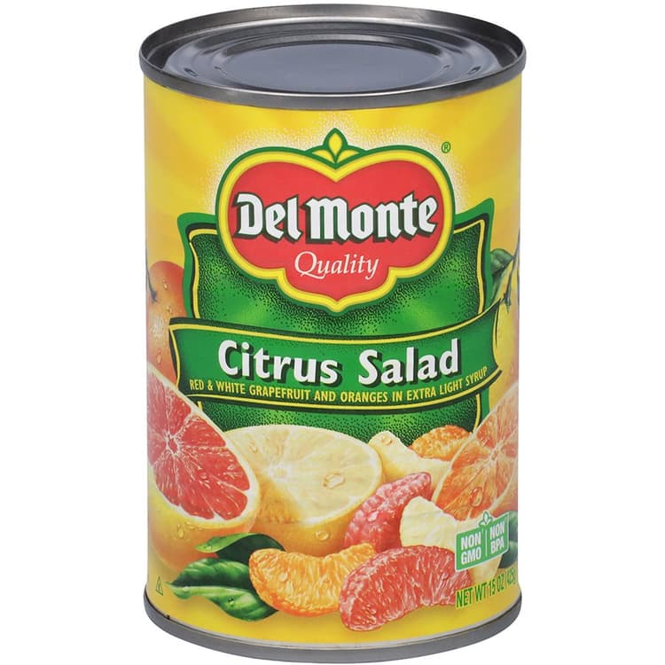 Del Monte Citrus Salad Red & White Grapefruit And Oranges In Extra Light Syrup