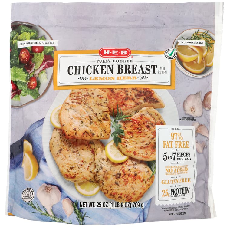 H-E-B Fully Cooked  Chicken Breasts – Lemon Herb