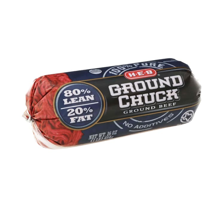 H-E-B 100% Pure Ground Beef Chuck, 80% Lean