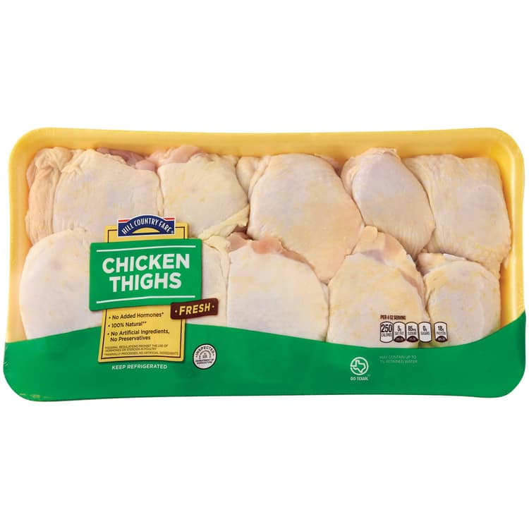 Hill Country Fare Bone-In Skin-On Chicken Thighs, Value