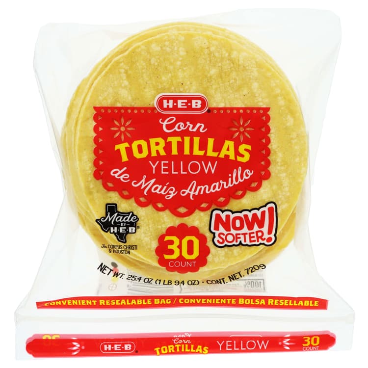 H-E-B Yellow Corn Tortillas With Convenient Resealable Bag