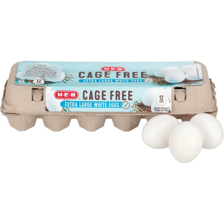 H-E-B Grade Aa Cage Free Extra Large White Eggs
