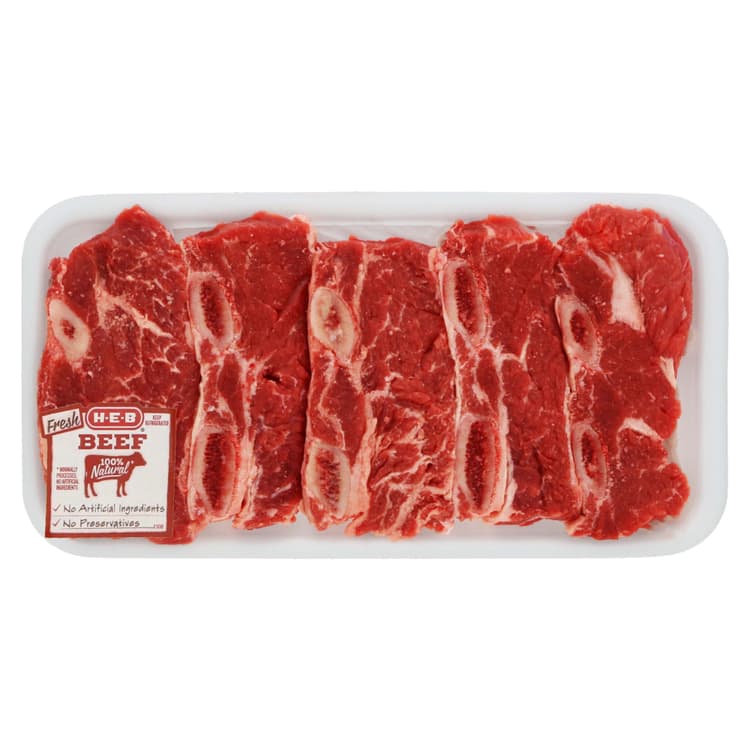 H-E-B Chuck Shoulder Beef Flanken Style Ribs