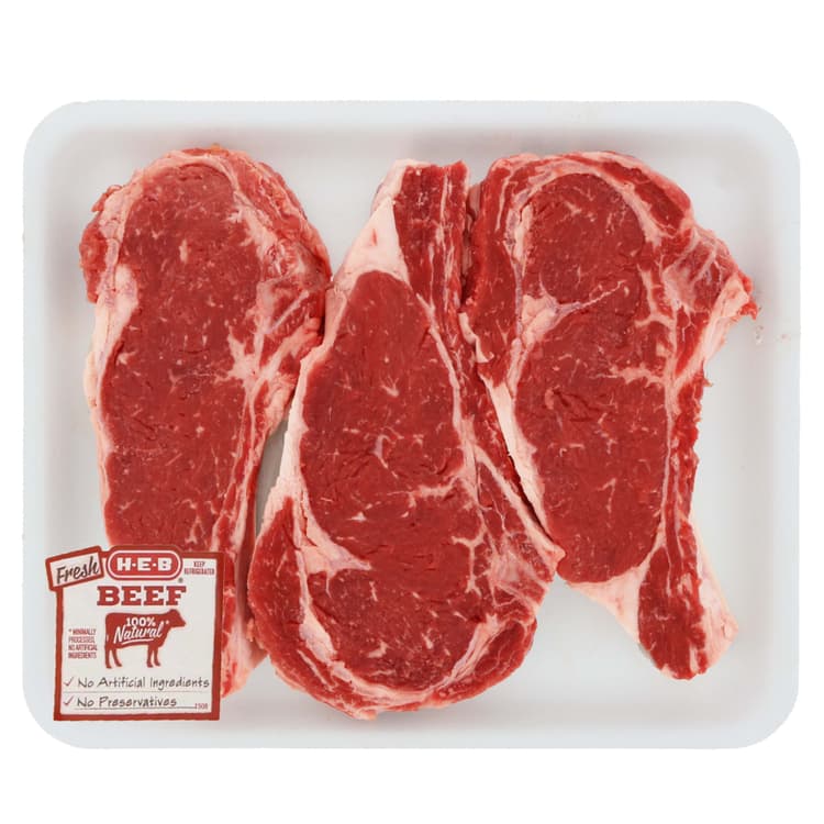 H-E-B Bone-In Beef Ribeye Steak - Usda Select - Value