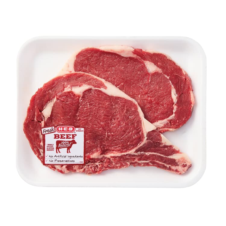 H-E-B Bone-In Beef Ribeye Steak, Thin Cut - Usda Select
