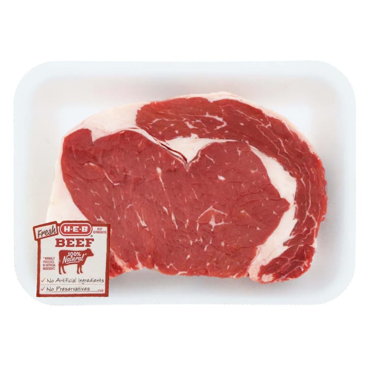 H-E-B Boneless Beef Ribeye Steak, Thick Cut - Usda Select