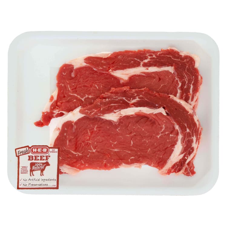 H-E-B Boneless Beef Ribeye Steak, Thin Cut - Usda Select