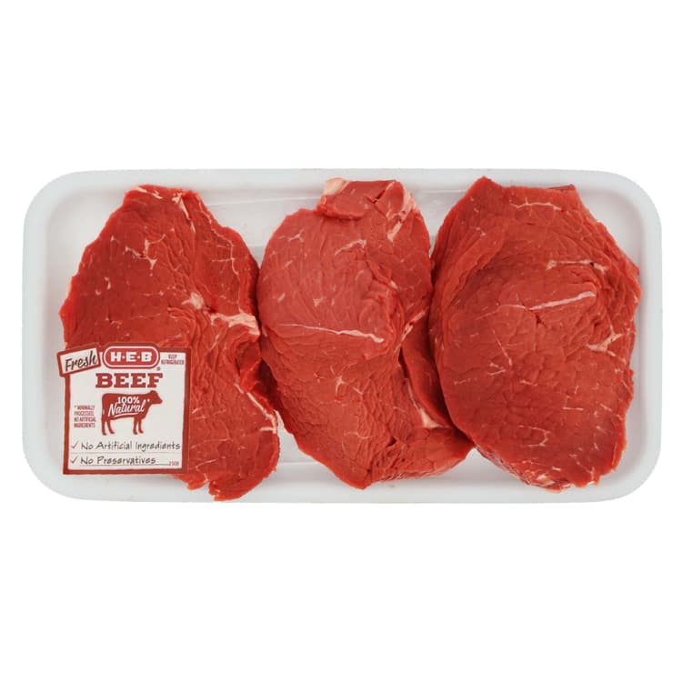 H-E-B Center Cut Beef Sirloin Portion Steaks - Usda Select