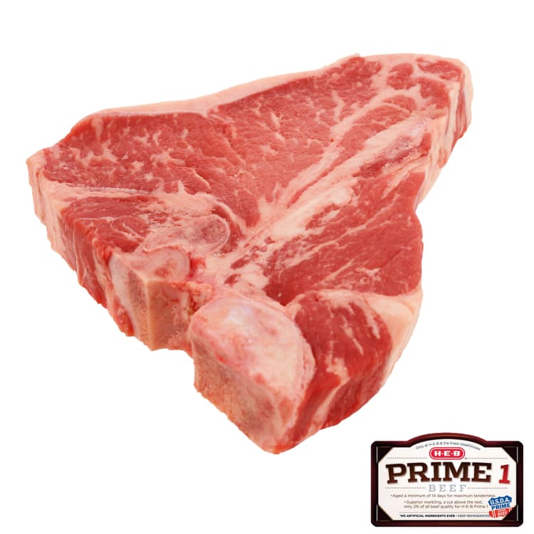 H-E-B Prime 1 Beef T-Bone Steak Thick, Usda Prime