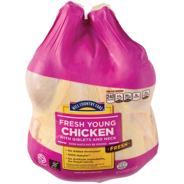 Hill Country Fare Fresh Young Chicken With Giblets And Neck