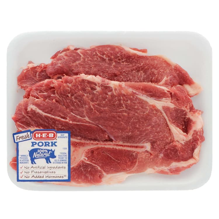 H-E-B Pork Steak Bone-In Thick