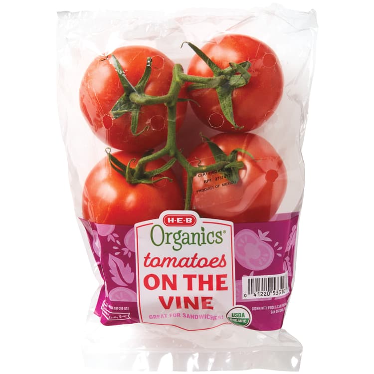 Fresh Organic Tomatoes On The Vine (4-5 Tomatoes