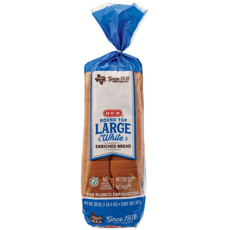 H-E-B Round Top Large White Enriched Bread