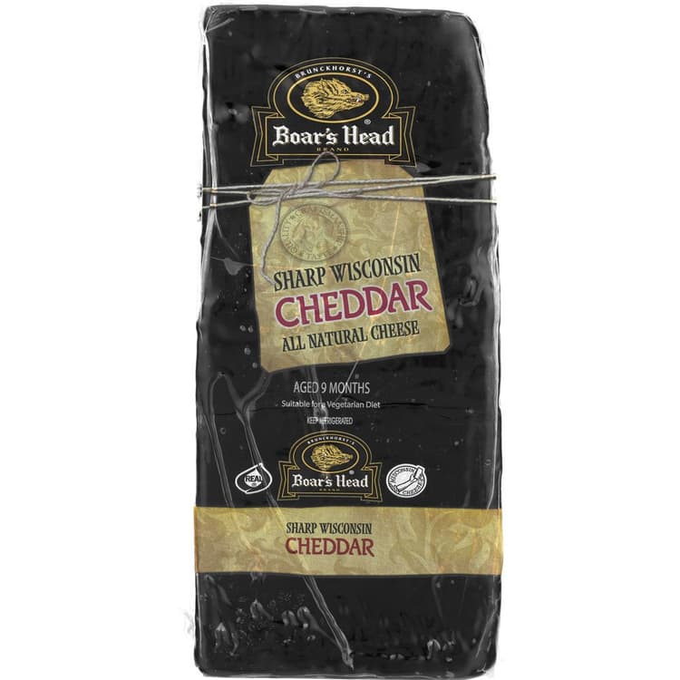 Boar'S Head Deli-Sliced Sharp Wisconsin Cheddar Cheese - Black Wax