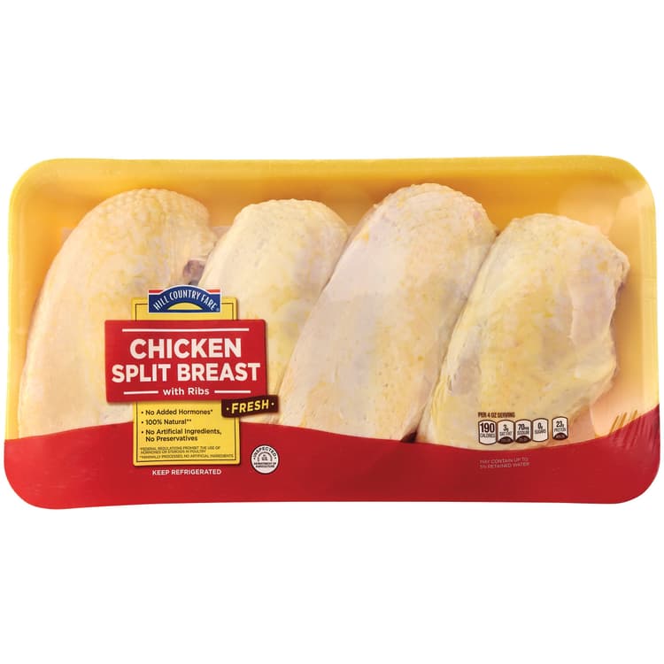 Hill Country Fare Bone In Split Chicken Breasts, Value