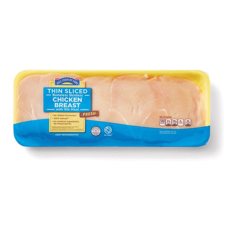 Hill Country Fare Boneless Skinless Thin Sliced Chicken Breasts