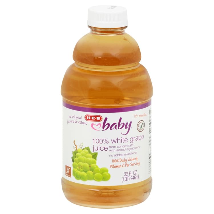 H-E-B Baby 100% White Grape Juice