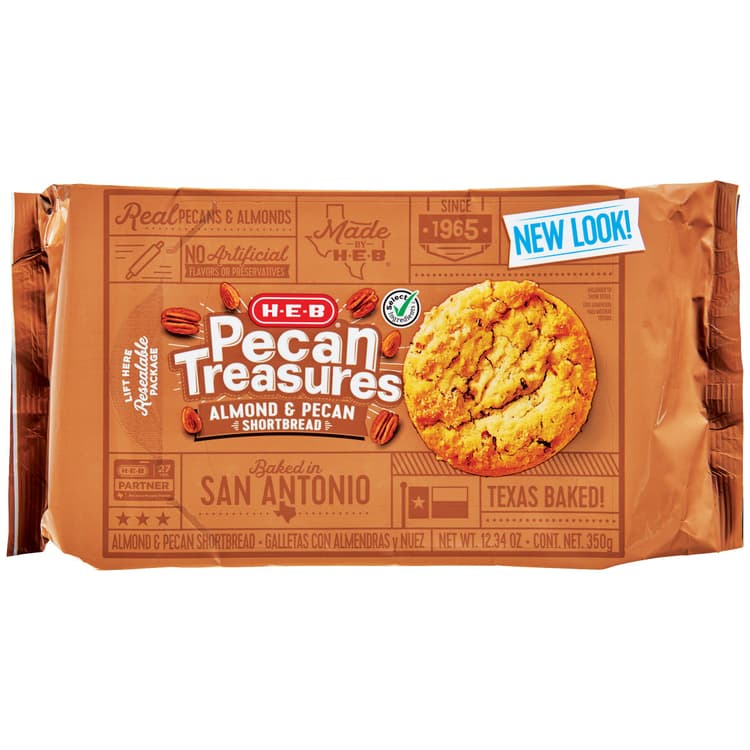 H-E-B Pecan Treasures Almond & Pecan Shortbread Cookies