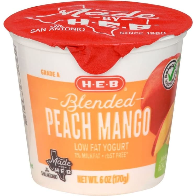 H-E-B Blended Low-Fat Peach Mango Yogurt