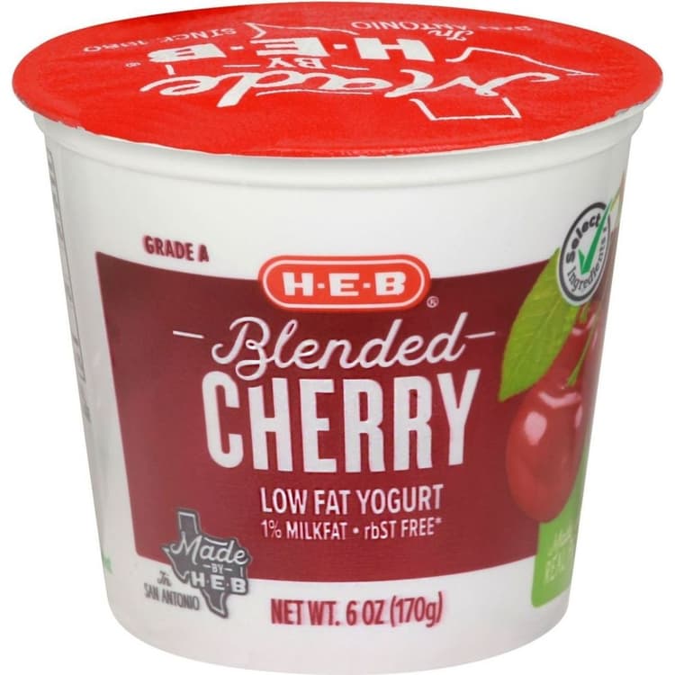 H-E-B Blended Low-Fat Cherry Yogurt