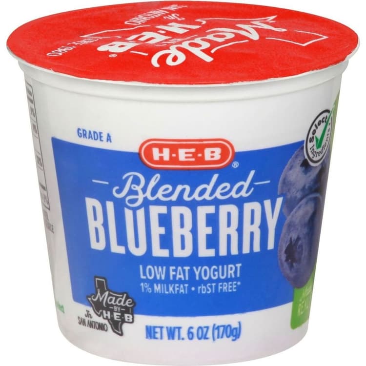 H-E-B Blended Low-Fat Blueberry Yogurt
