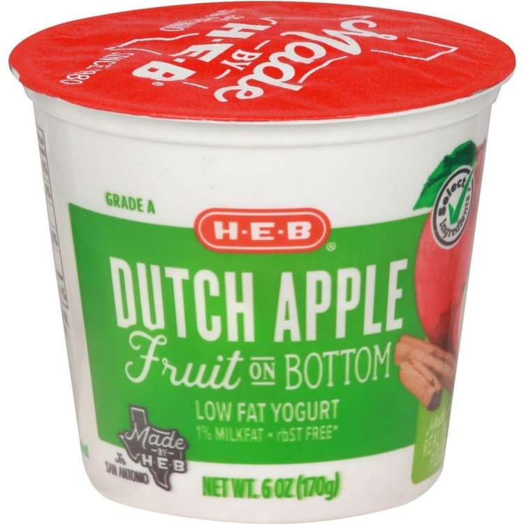 H-E-B Fruit On The Bottom Low-Fat Dutch Apple Yogurt