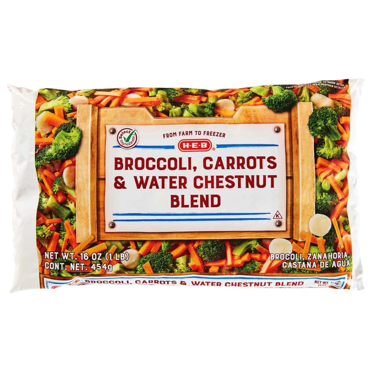 H-E-B  Broccoli, Carrot & Water Chestnut Blend