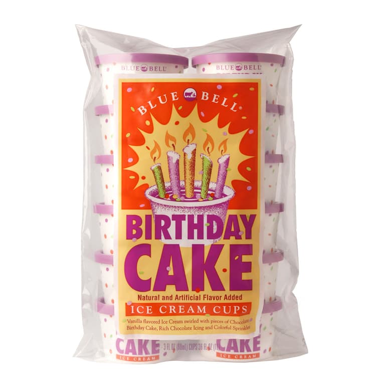 Blue Bell Birthday Cake Cups