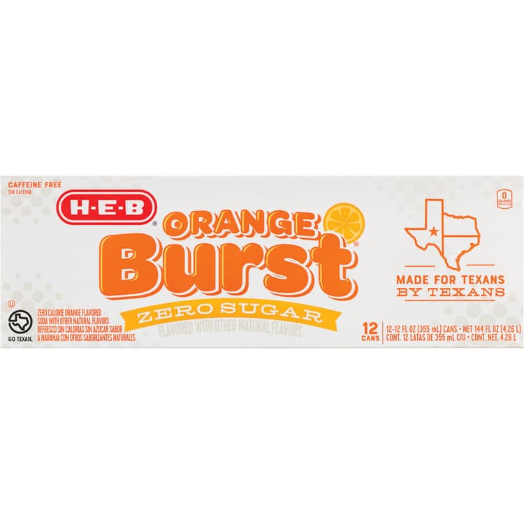 H-E-B Zero Sugar Orange Burst Soda