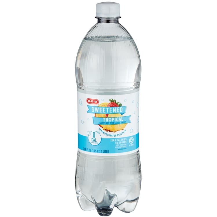 H-E-B Sweetened Tropical Fruit Sparkling Water Beverage