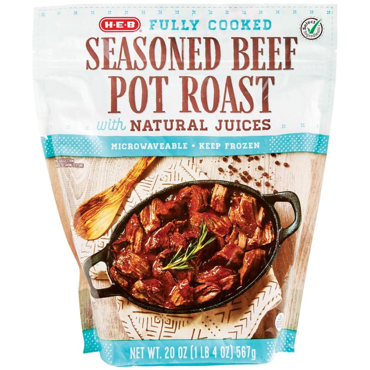 H-E-B Fully Cooked  Single-Serve Seasoned Beef Pot Roasts