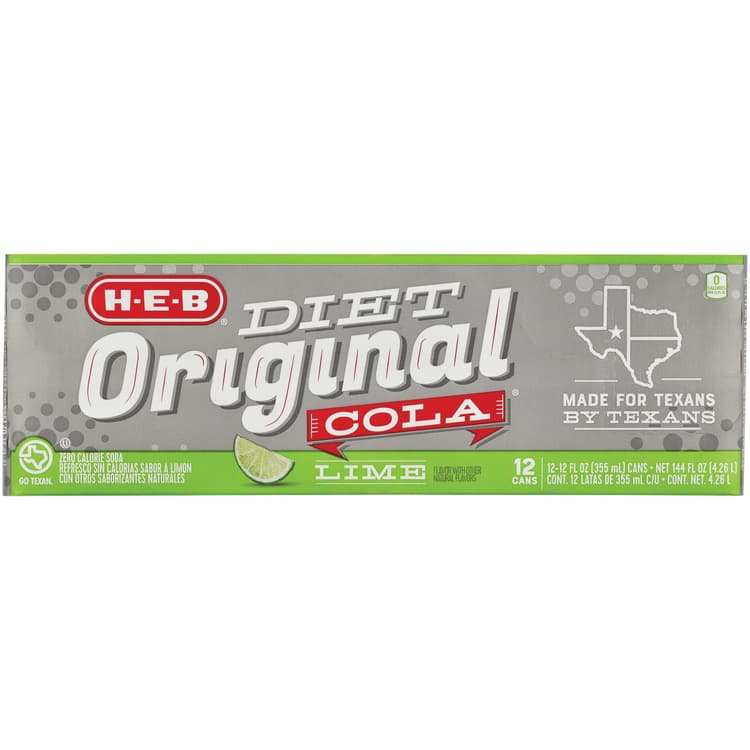 H-E-B Diet Original Cola With Lime Soda