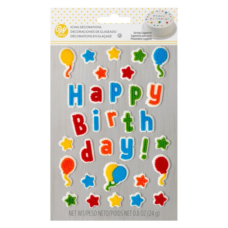 Wilton Happy Birthday Icing Decorations