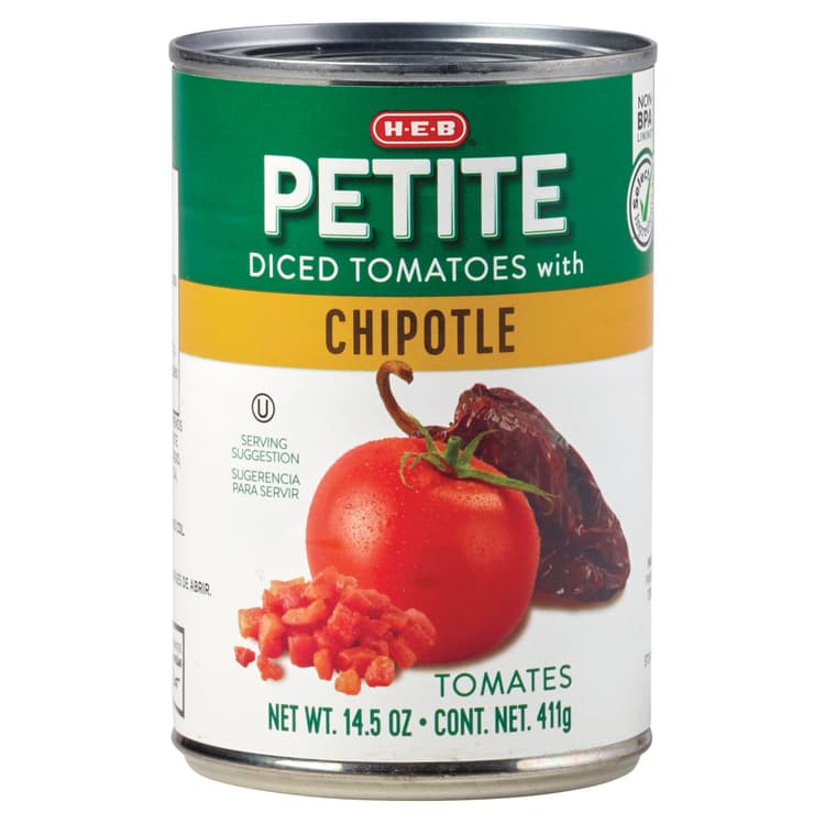 H-E-B Petite Diced Tomatoes With Chipotle