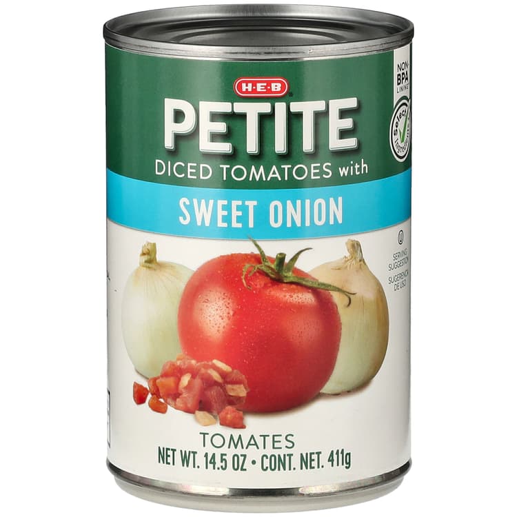 H-E-B Petite Diced Tomatoes With Sweet Onion