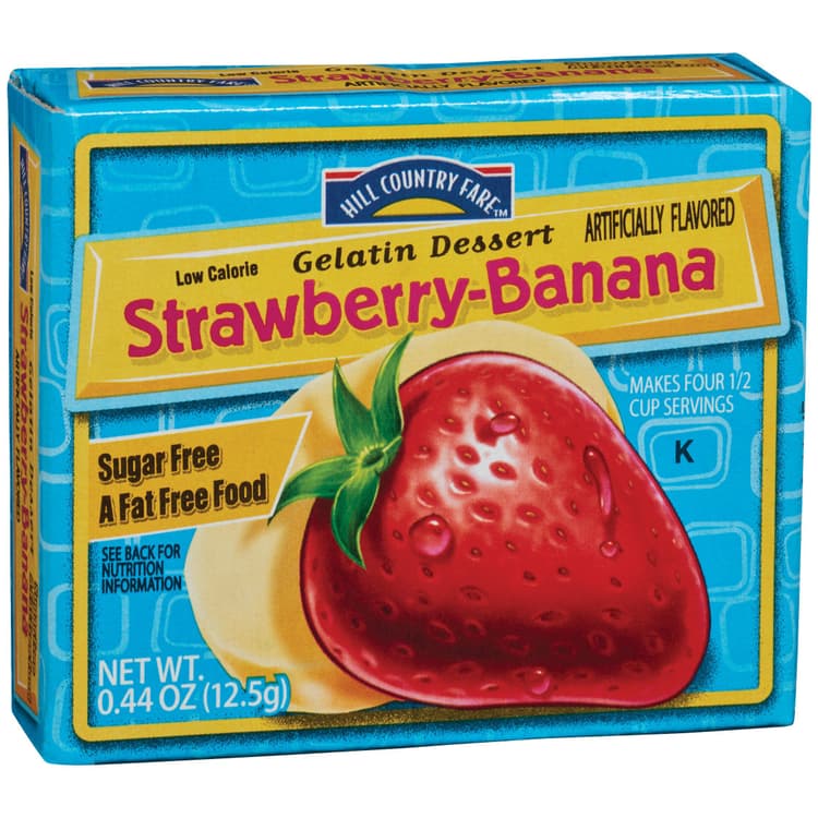 Hill Country Fare Sugar Free Strawberry-Banana Gelatin Dessert Mix