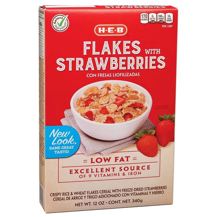 H-E-B Flakes With Strawberries Cereal