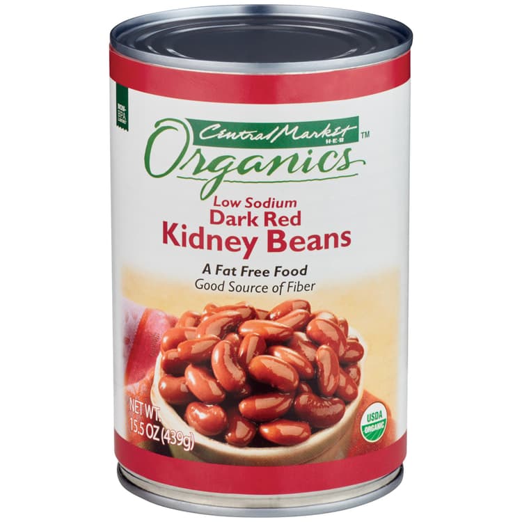 Central Market Organics Low Sodium Dark Red Kidney Beans