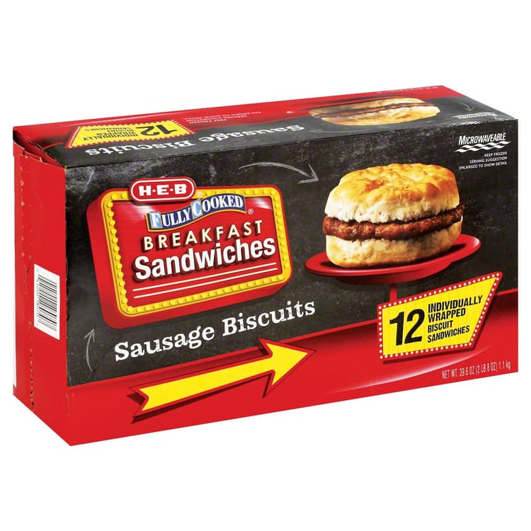 H-E-B  Breakfast Biscuit Sandwiches, Value Pack - Sausage