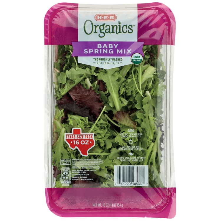H-E-B Organics Fresh Baby Spring Mix Lettuce - Texas-Size