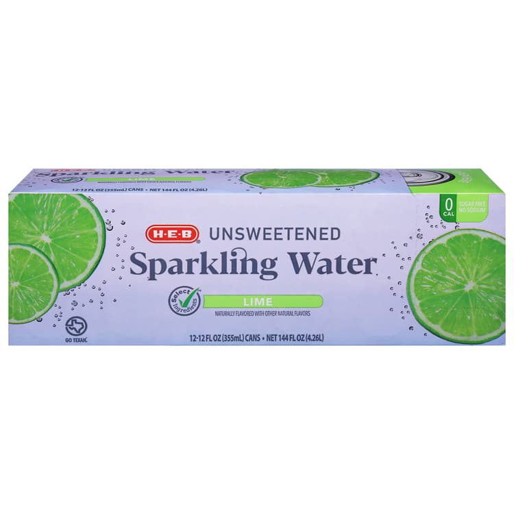 H-E-B Unsweetened Lime Sparkling Water