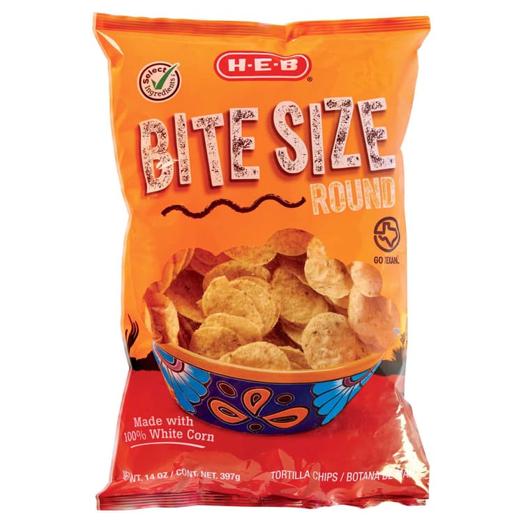 H-E-B Round Bite Size White Corn Tortilla Chips