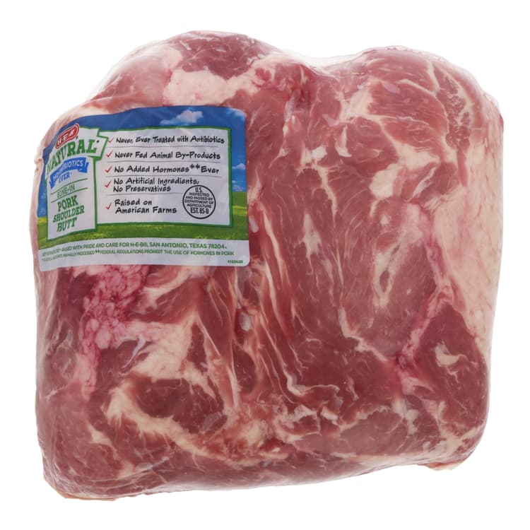 H-E-B Natural Bone-In Boston Butt Pork Roast